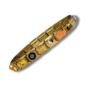 Vintage Gold Italian Charm Bracelet w/ 18 Vintage Style Charms - Ready to Wear